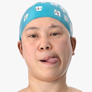 Mei Human Head Tongue Show Right AU19 Clean Scan 3D model