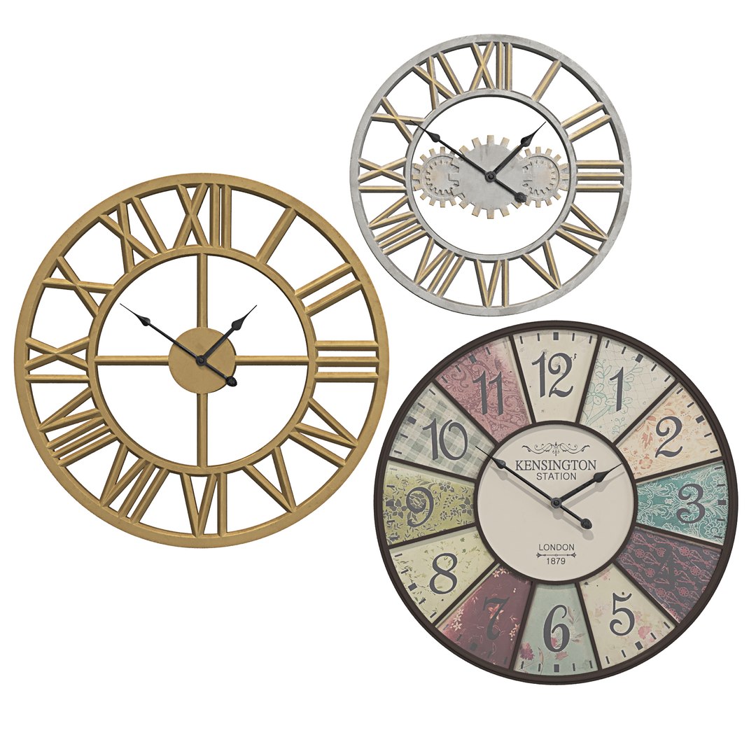 3D Wall Clock Set 1 TurboSquid 1730424   01b 