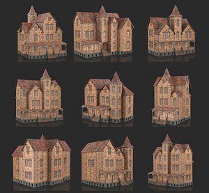 3D Old Abandoned Houses Collection