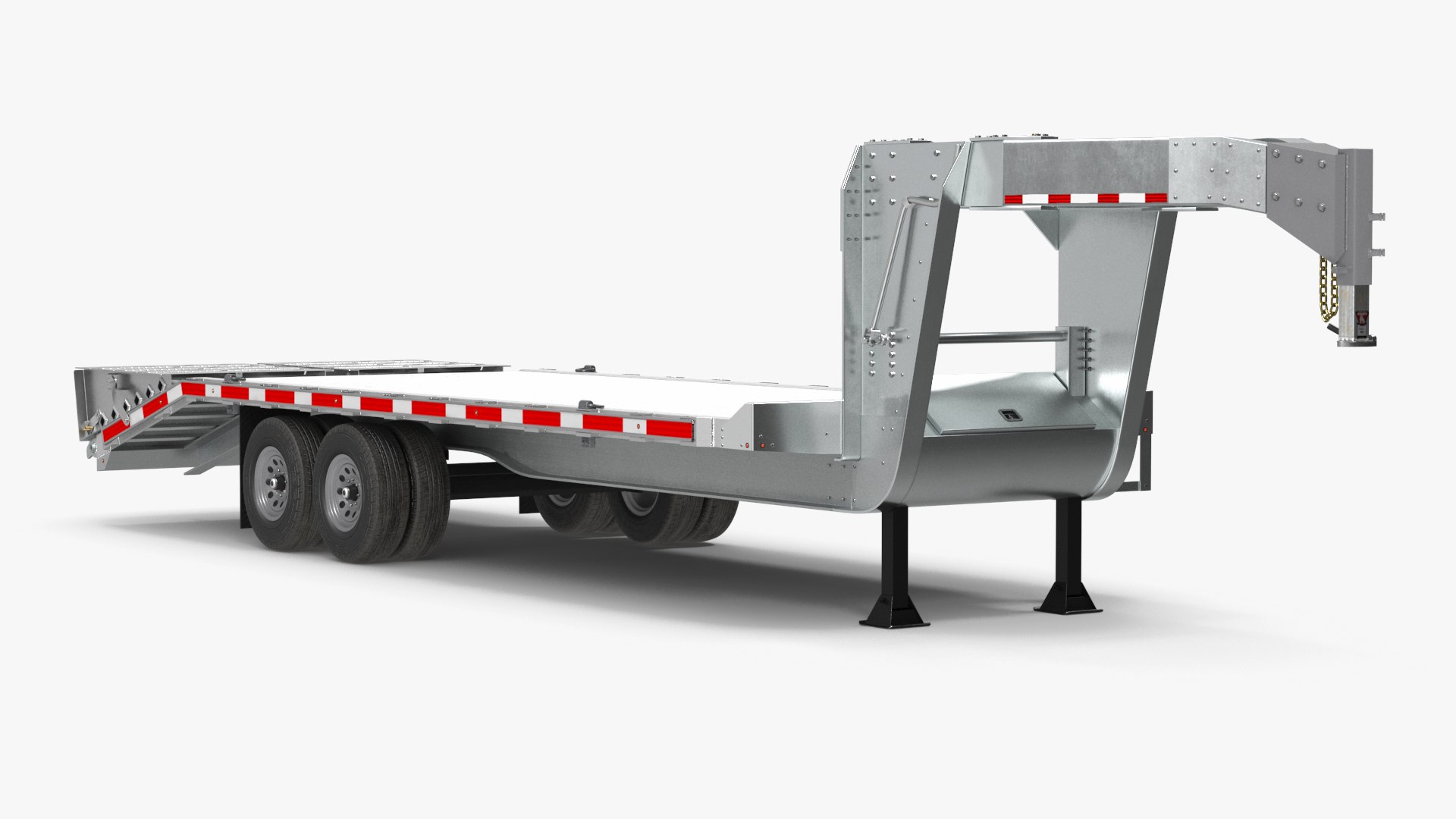 Flatbed Equipment Pickup Trailer 3D model preview