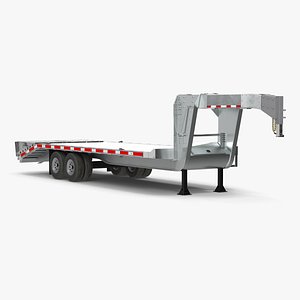 Flatbed Equipment Pickup Trailer 3D model