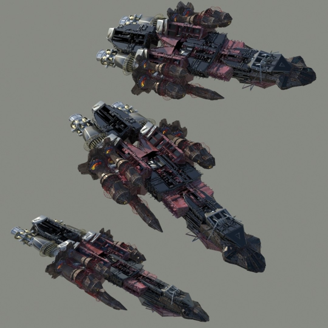3d model fighter ship space