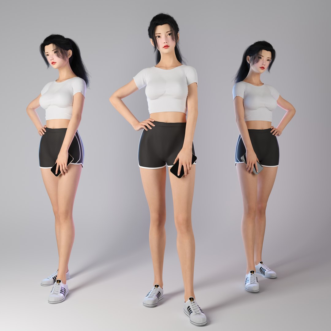 Woman ActiveWear Standing Model - TurboSquid 2222509