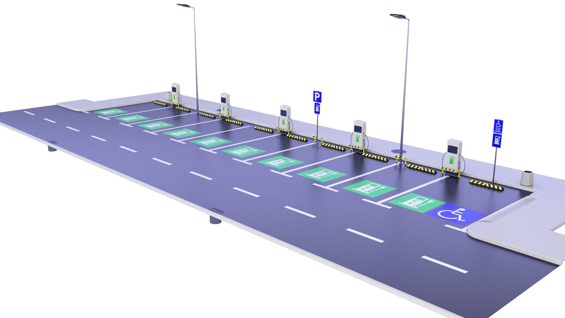 3D Car EV Parking 11 Model - TurboSquid 2257592