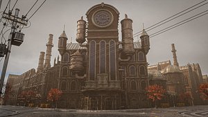 STEAMPUNK INDUSTRIAL BUILDING DEMO SCENE FILE WITH ALL THE ASSET 3D model