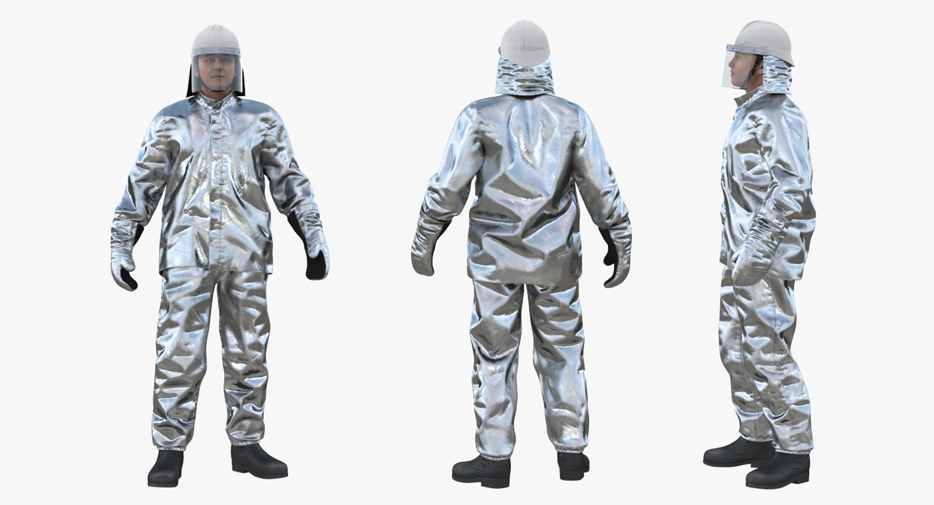 Firefighters Rigged Collection for Maya 3D model preview