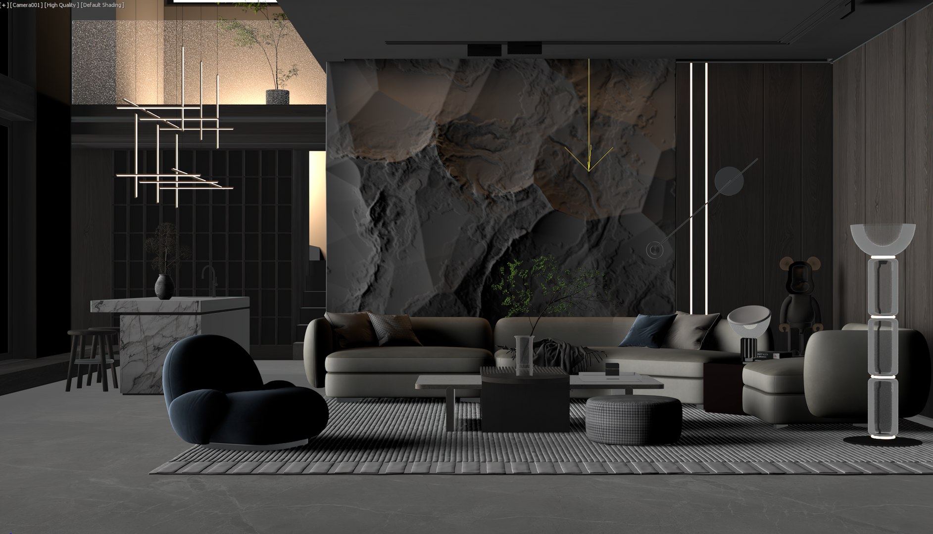 3D Living Room Interior Scene 2 Model - TurboSquid 2201206