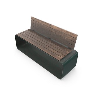 Weathered Outdoor Park Bench 22