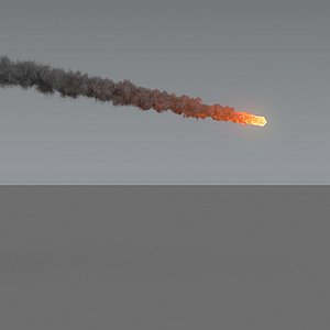 3D Meteor fire smoke trail - VDB model