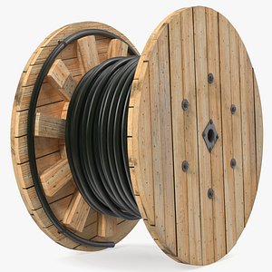 Wooden Cable Reel with Cable