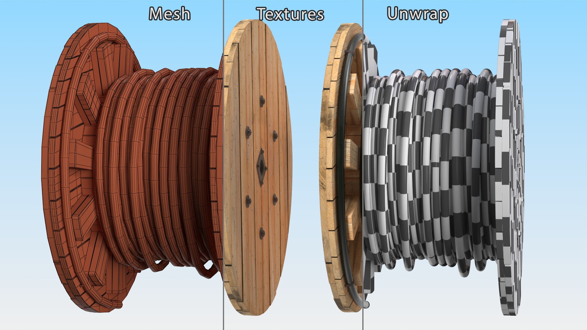 3D Wooden Cable Reel with Cable model https://p.turbosquid.com/ts-thumb/uW/XMxyir/VB/woodencablereelwithcable3dmodel012/jpg/1723763363/1920x1080/fit_q87/a1d5d96ff3ebe4bb348953241b7fb5e8a3240bbf/woodencablereelwithcable3dmodel012.jpg
