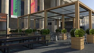 Outoor Cabana Gazeebo Patio with Seating & Planters