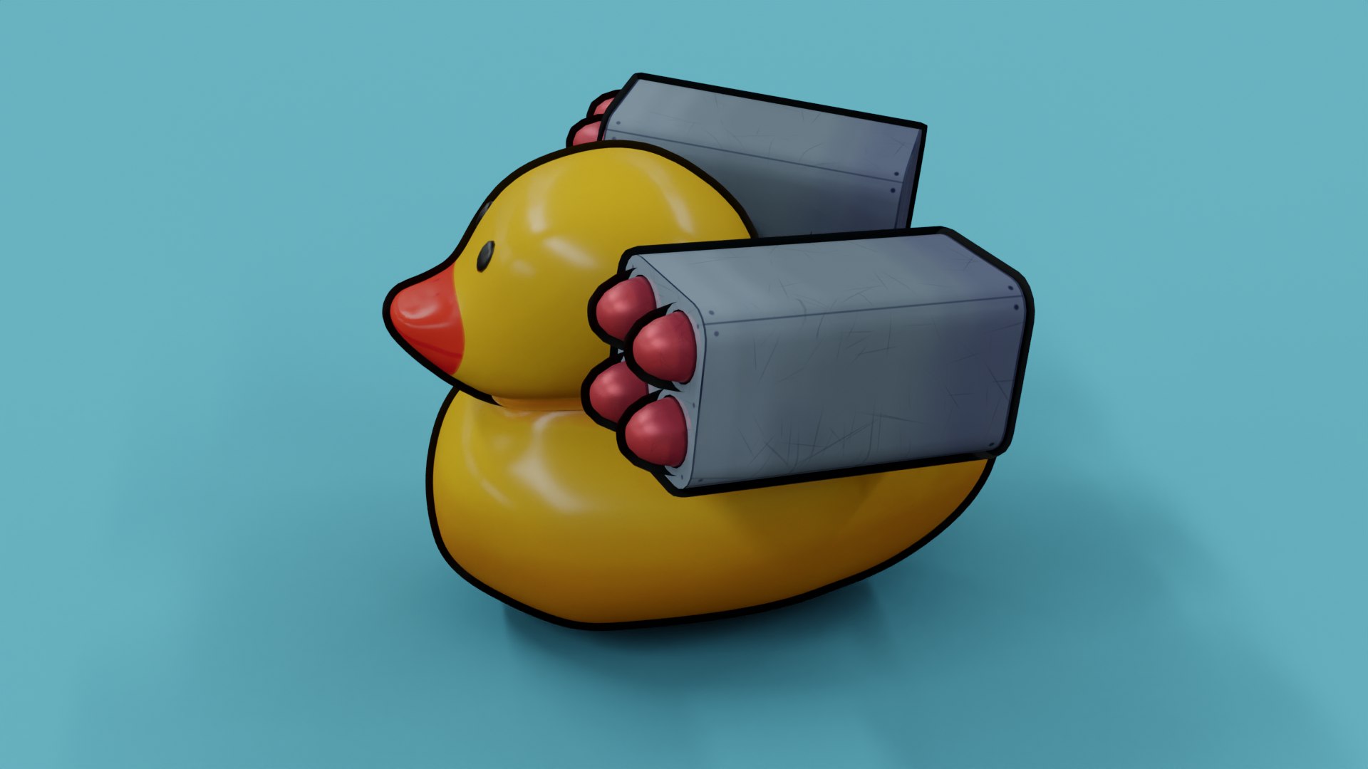 3D Rubber Duck With Missile Launchers TurboSquid 1953965