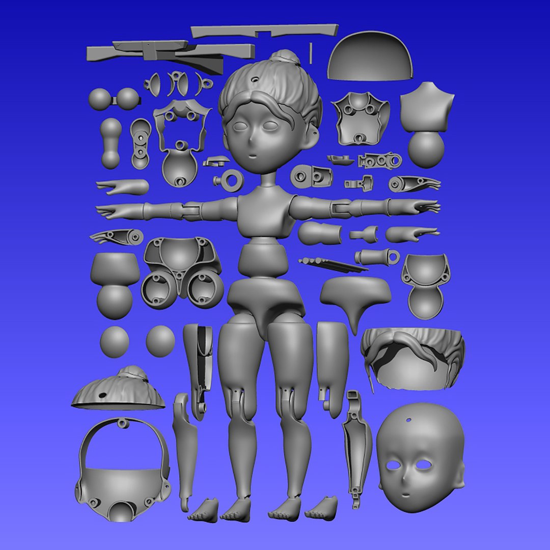 OBJ file Anime Girl Body Base 👧・Design to download and 3D print