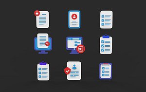 3D 3d icon set 3D model