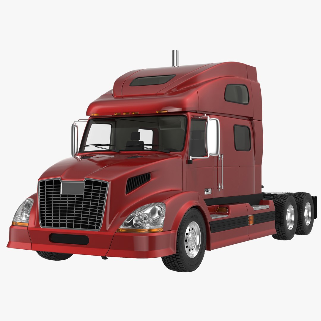Semi Trailer Truck Rigged 3D Model 3D model preview