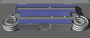 Solar parking garage building 25-14 3D model