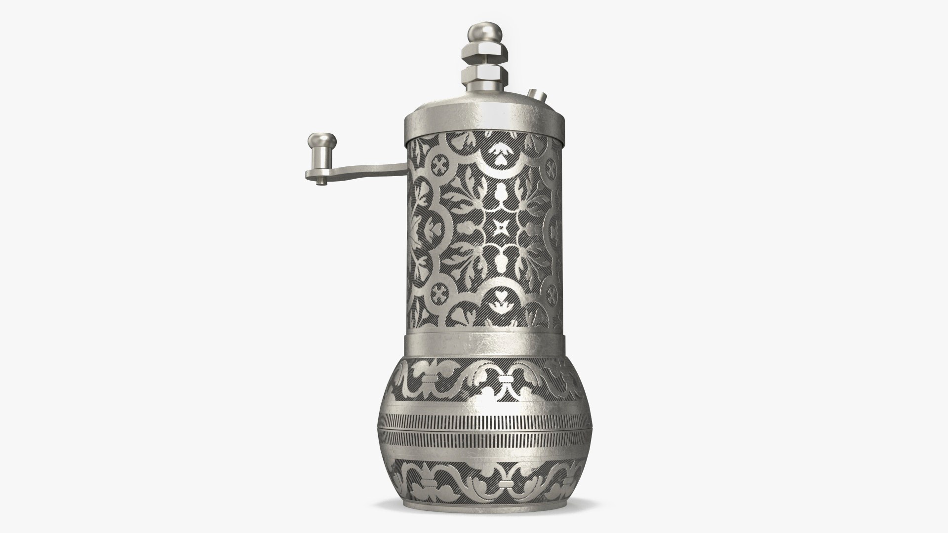 3D model Decorative Vintage Silver Hand Mill - TurboSquid 2134697