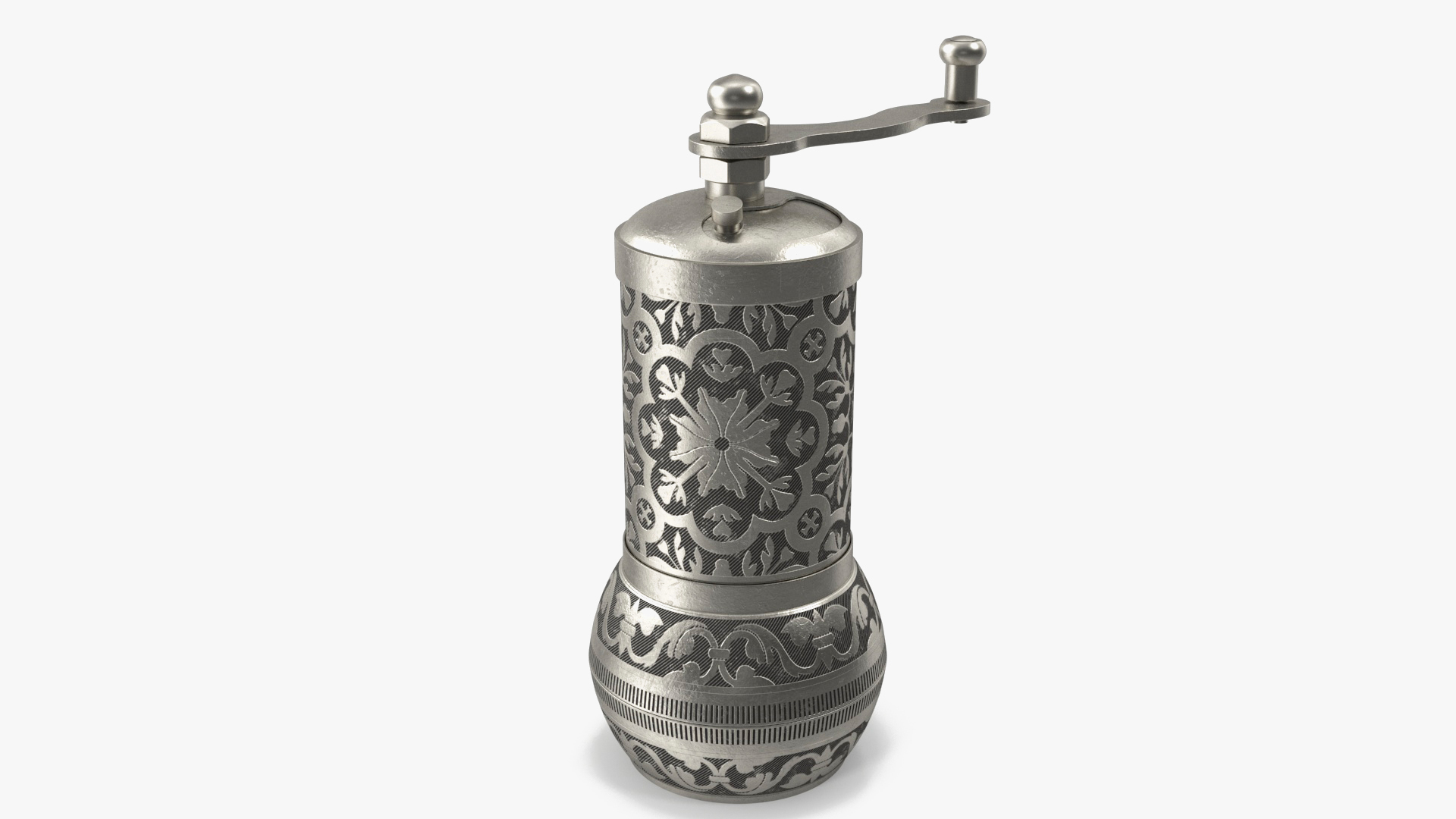 3D model Decorative Vintage Silver Hand Mill - TurboSquid 2134697