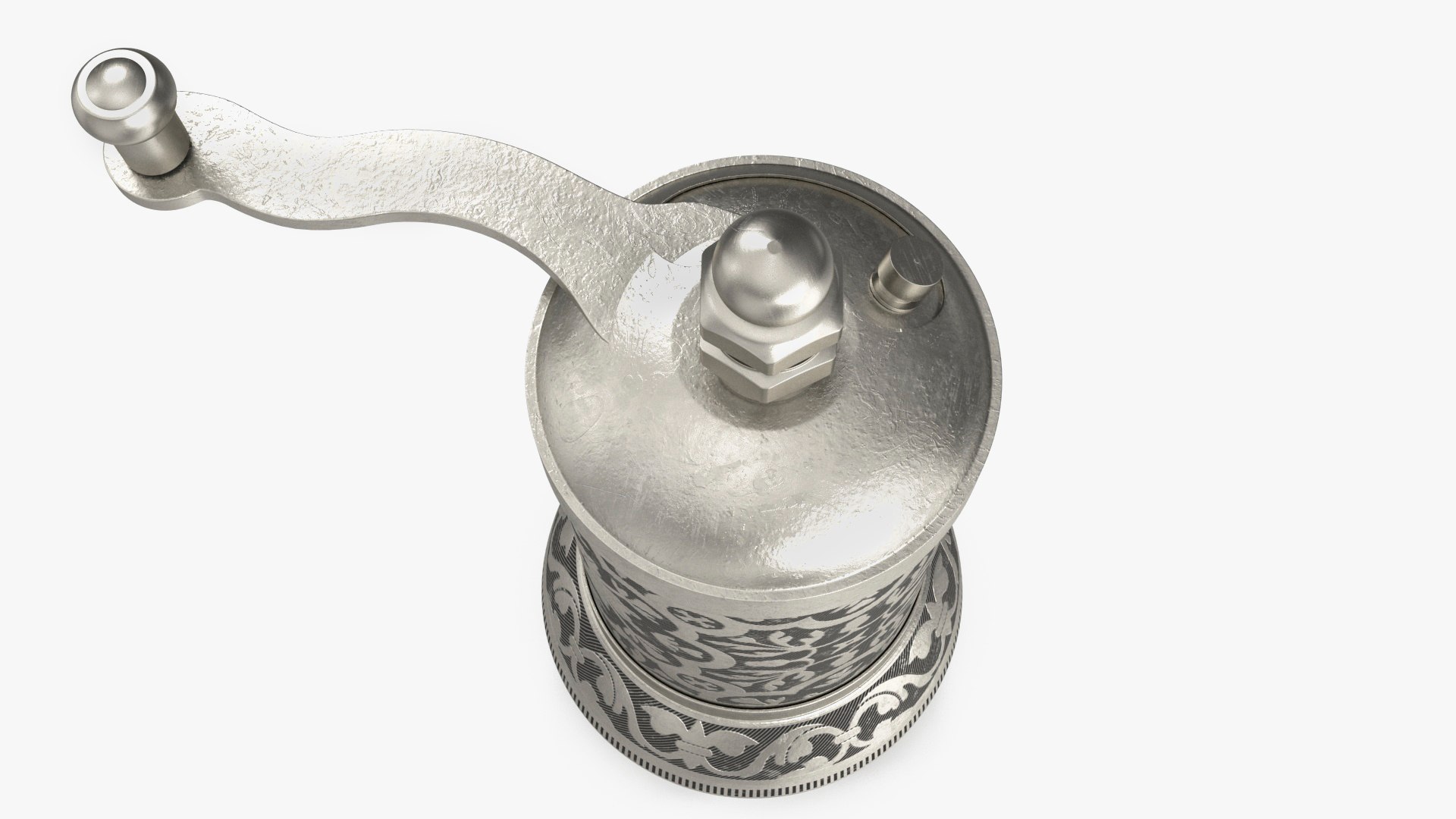 3D model Decorative Vintage Silver Hand Mill - TurboSquid 2134697