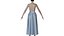 Robe à jupe froncée Style3D