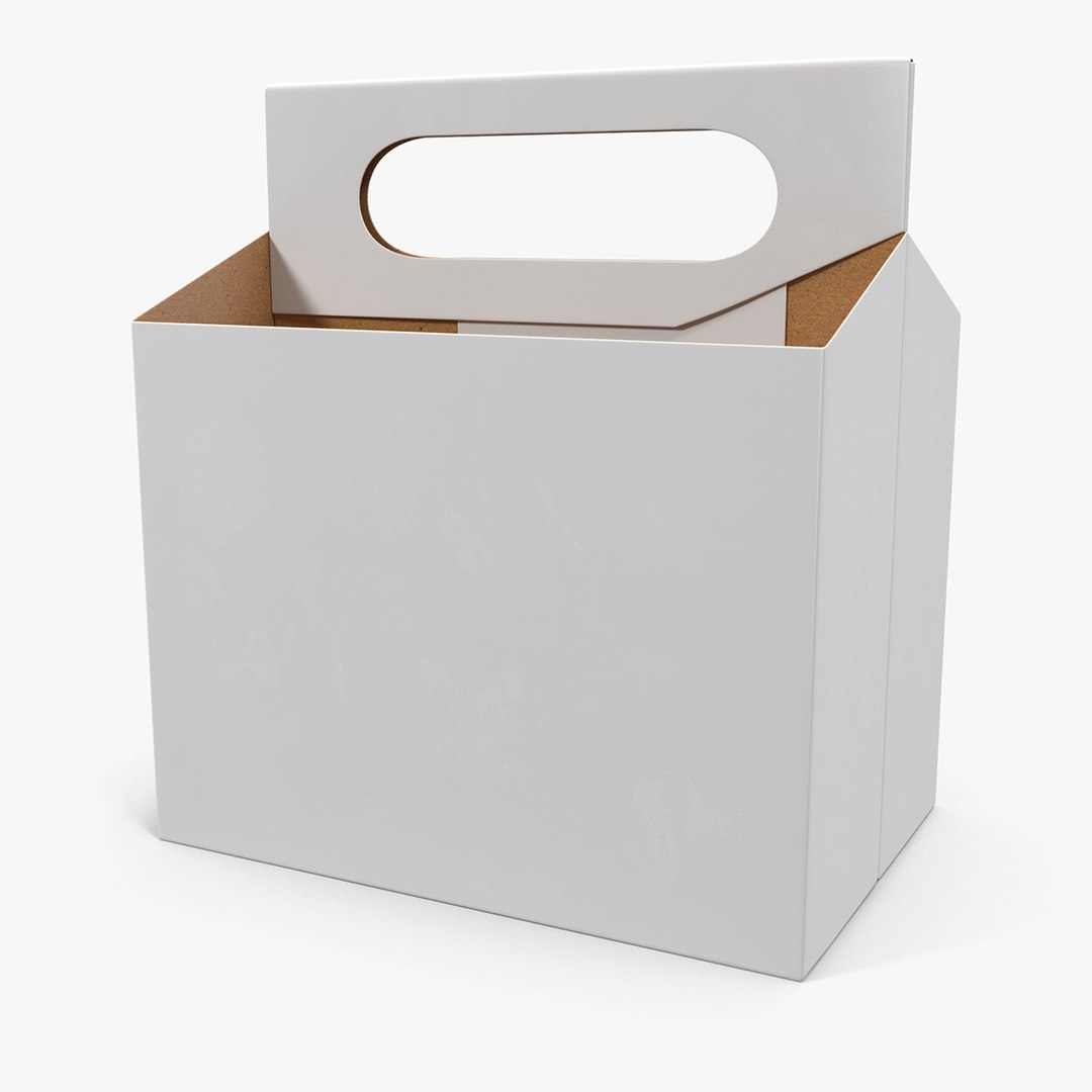 6 Pack Bottle Holder White 3D model preview