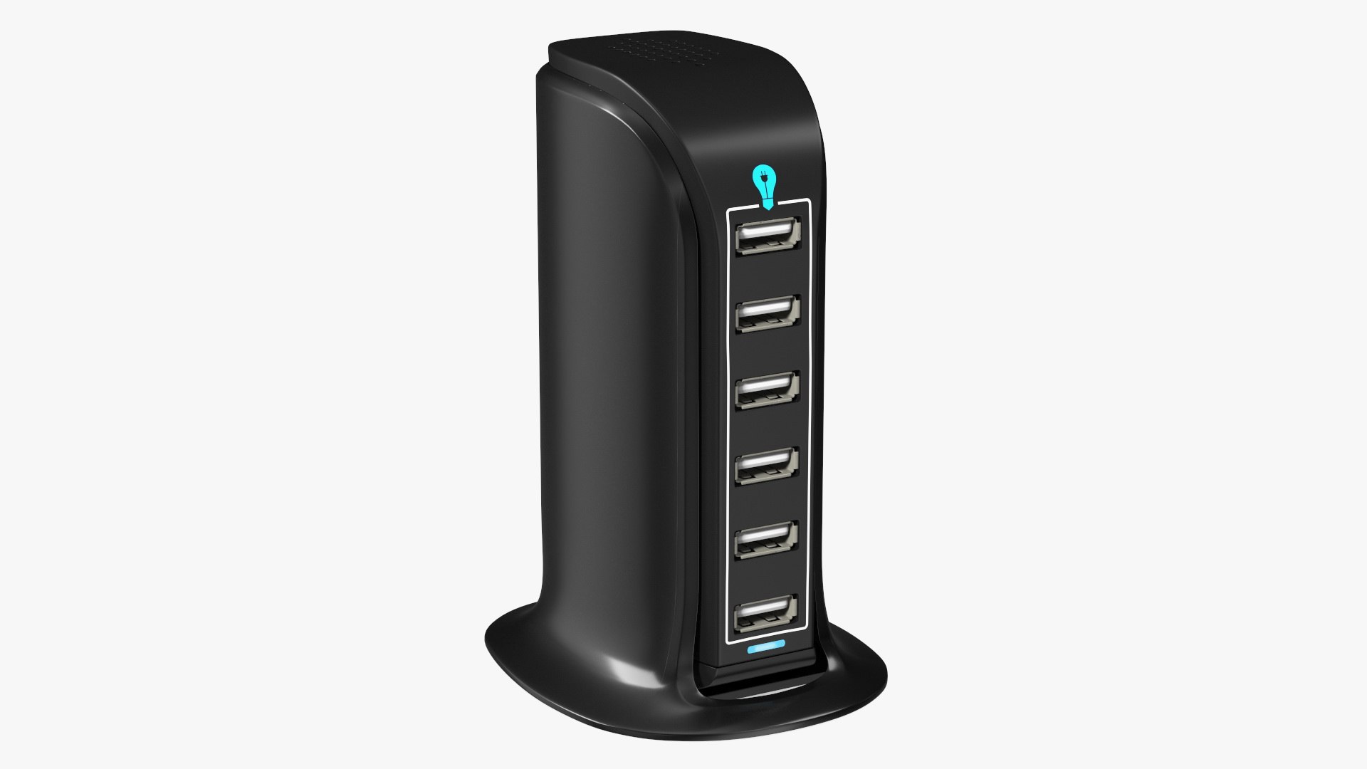 Desktop Charging USB Hub Turned ON 3D model preview