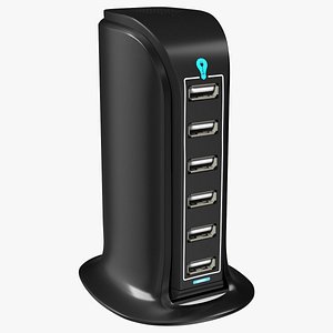 Desktop Charging USB Hub Turned ON