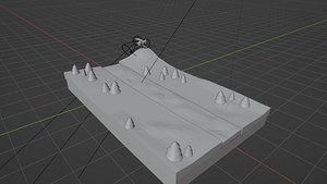 3D model Low-Poly River Landscape animated