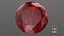 3D Round Brilliant Cut Ruby model