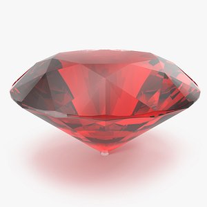 3D Round Brilliant Cut Ruby model