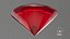 3D Round Brilliant Cut Ruby model