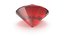 3D Round Brilliant Cut Ruby model