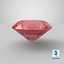 3D Round Brilliant Cut Ruby model