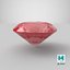 3D Round Brilliant Cut Ruby model