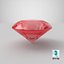 3D Round Brilliant Cut Ruby model