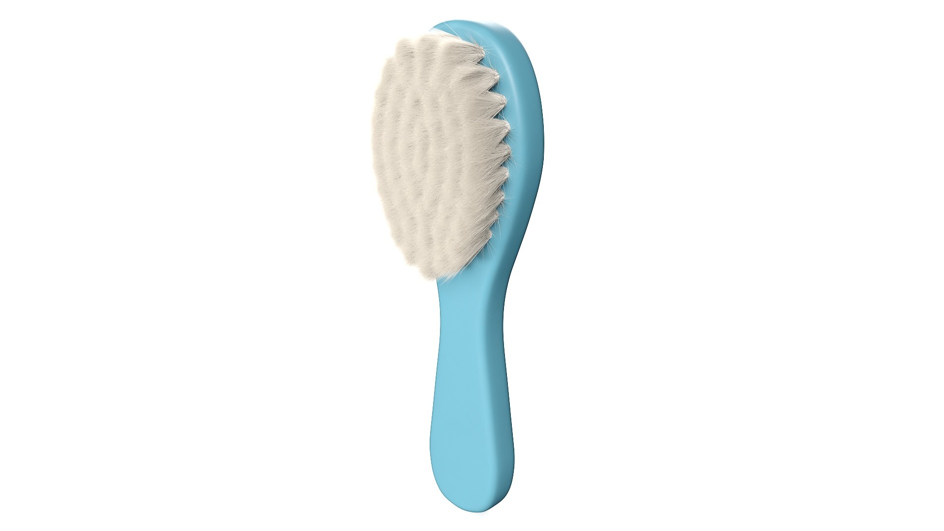 Infant Hair Brush with Soft Bristles Blue Fur for Maya 3D model preview