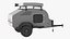 Camping White Trailer Lights On 3D model