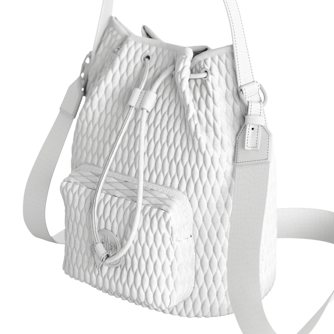 3D Kilia Bucket Bag White V2 pose 02 model - TurboSquid 1952616