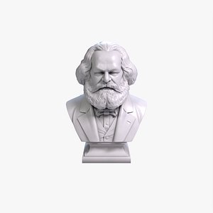 Karl Marx Bust Sculpture 3D Print Model STL File 3D model