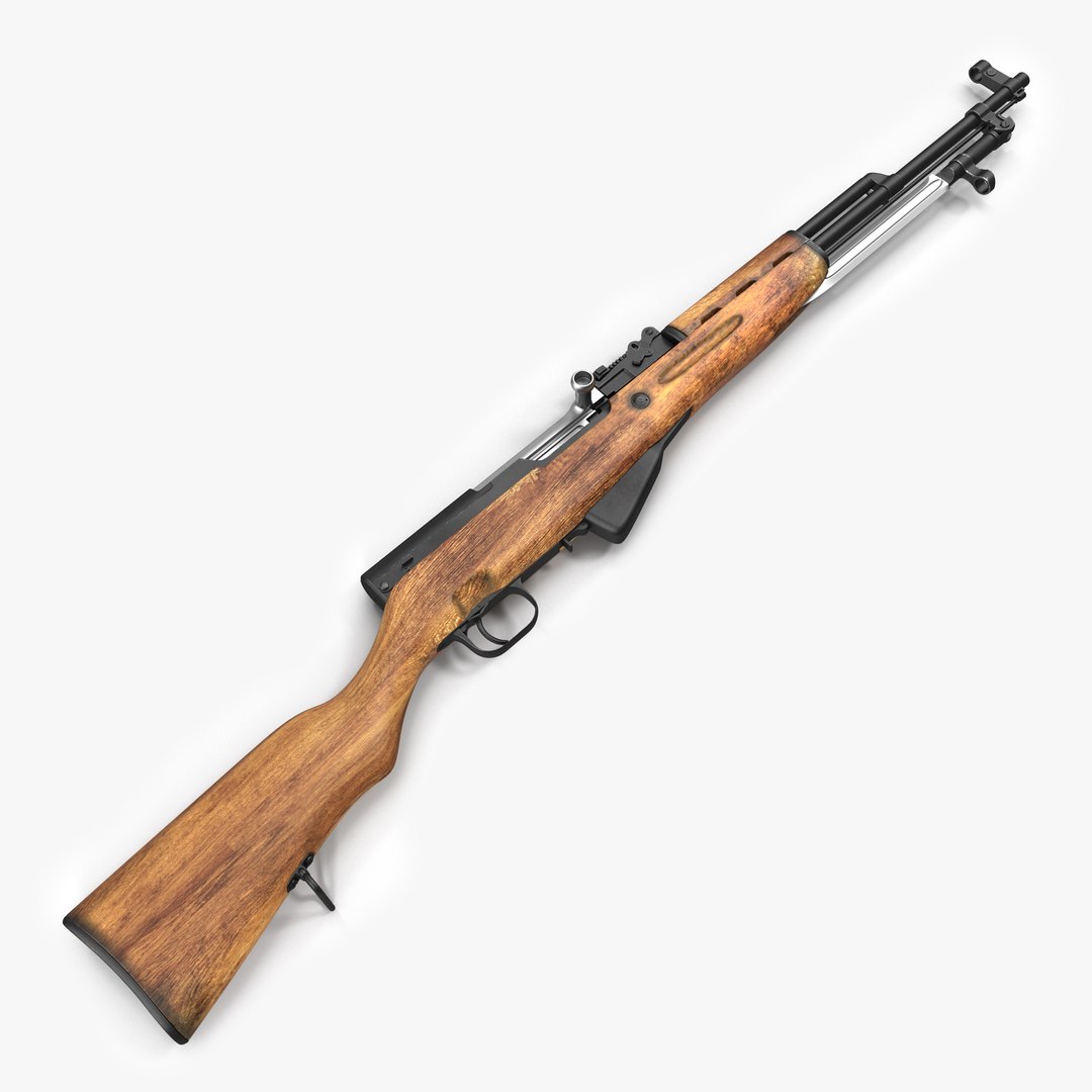 Soviet Semi Automatic Carbine SKS 45 3D model preview