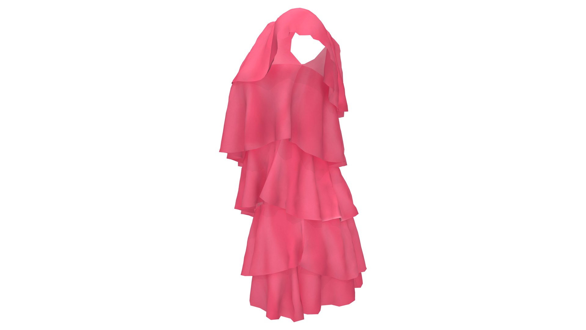 3D Ruffle One Shoulder Mini Dress - TurboSquid 1901108