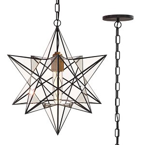 3D model star black metal lamp