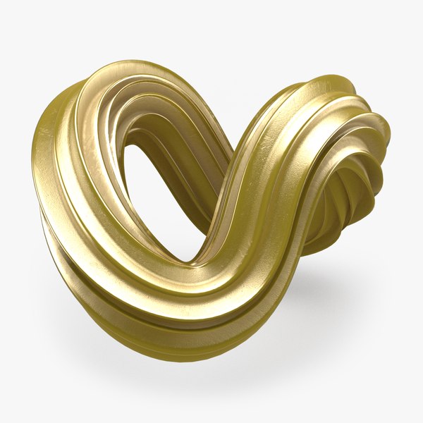 3D Abstract Shape 03 Gold model
