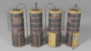 3D model Big Silo Storage Game Ready Low-poly
