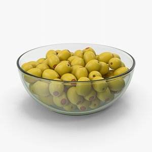 3D Olives Without Seeds In Bowl model