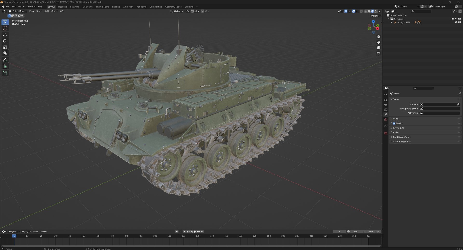 M42 Duster 40mm Anti Aircraft Tank 3D https://p.turbosquid.com/ts-thumb/uX/FE85i9/06/blender/jpg/1718259066/1920x1080/fit_q87/cd859f7e0347667c4040d22c39f4bd06c6441ee7/blender.jpg