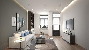 3DS max Model Full Materials + settings Living Interior Design