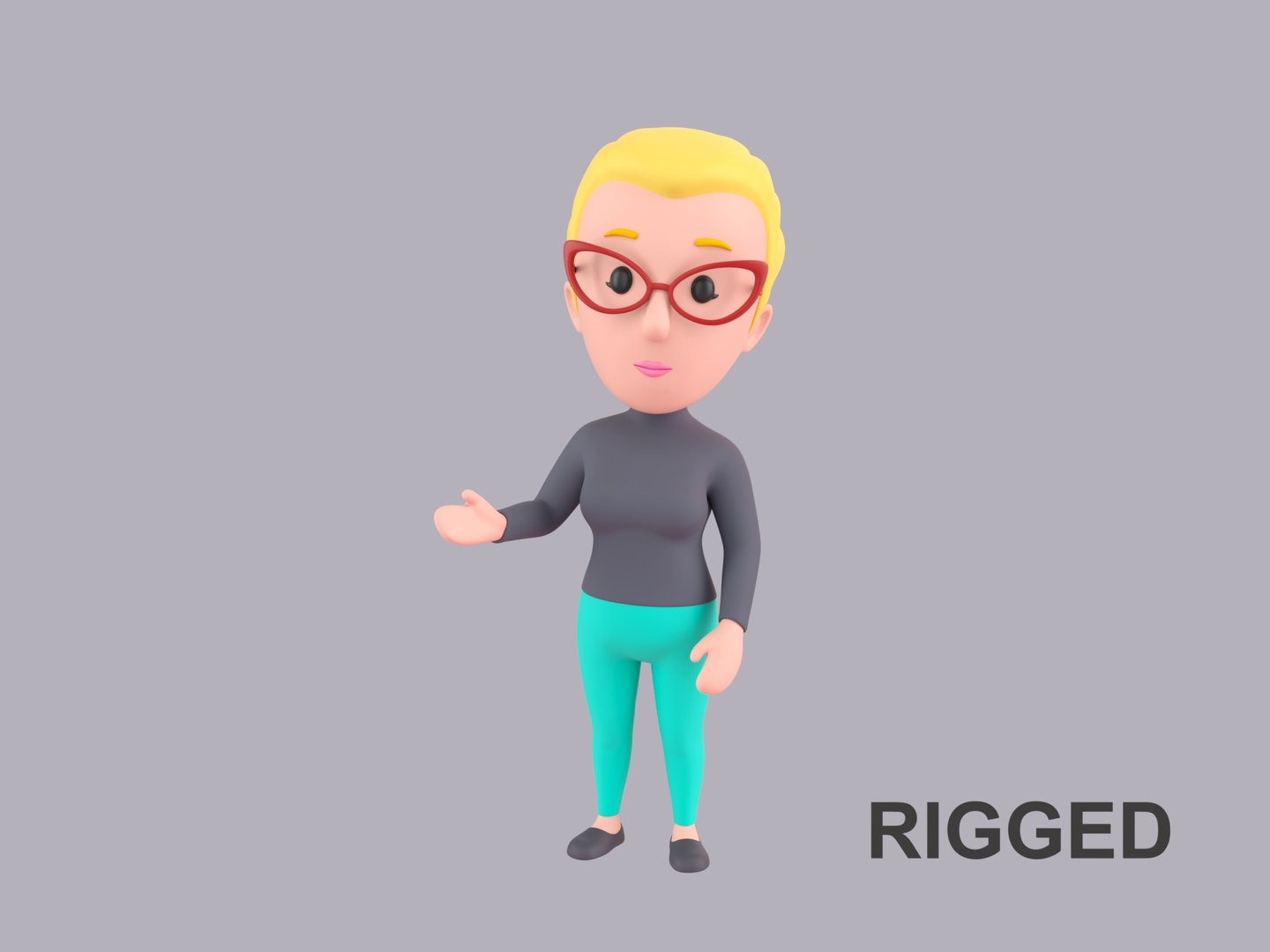 Cartoon Female Character Rigged 073 Model - TurboSquid 2379310