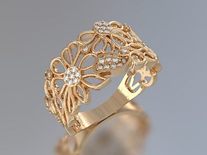 daisy ring 3d obj